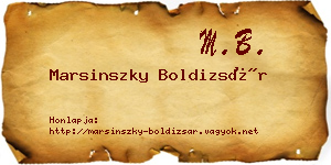 Marsinszky Boldizsár névjegykártya